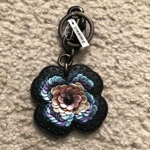 Coach tea rose sequin bag charm